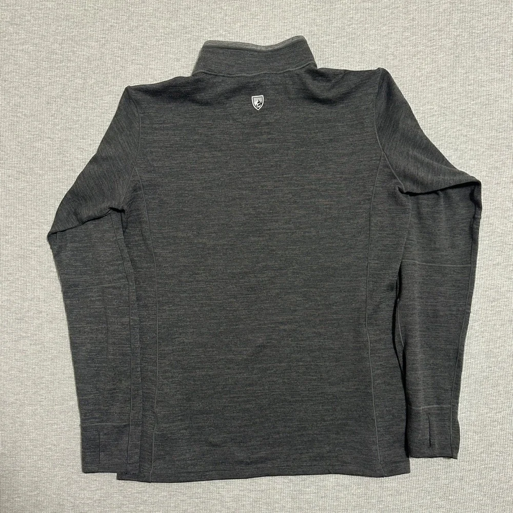 KUHL Interceptr 1/4 Zip Fleece Pullover Gray Colorblock Sweater Mens Size Medium